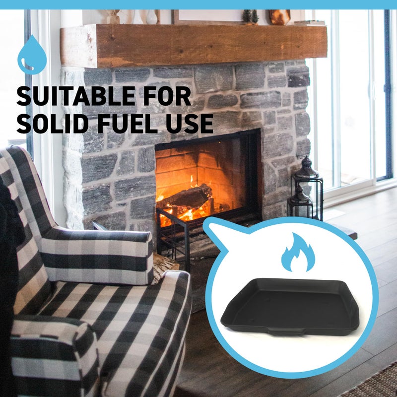 Thorness Traditional ash pan â€“ 28cm Wide (11") Ideal for Standard Sized fire grates | ash pan for Open Fires | ash pan for Log Burners| fire ash pan | fire Tray | ash Box | galvanised ash pan - Image 3